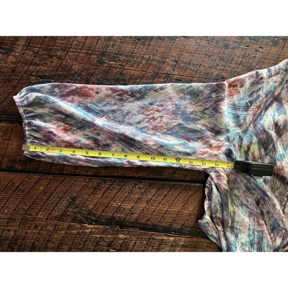 Willi Smith Pink, Blues Waterfall Print Blouse/Top/Shirt Size Medium - Picture 7 of 12